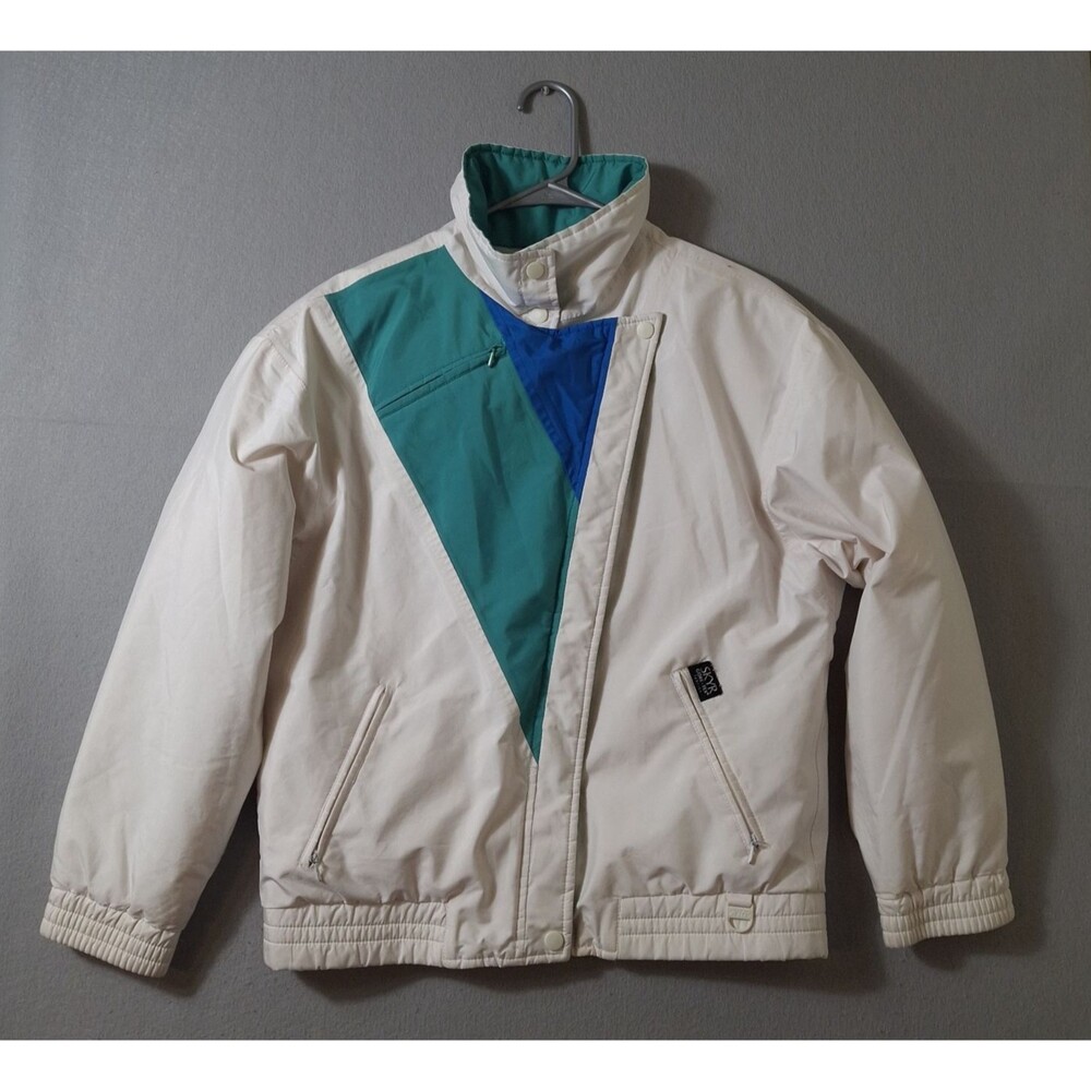 SKYR Ski Coat Women Size 6 White Color Block Gore - Tex Jacket Snowboard Vintage